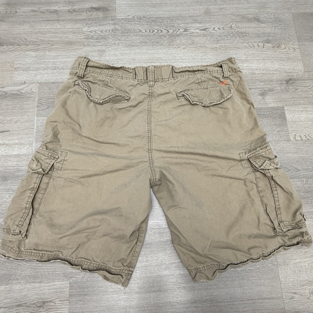 American Eagle Shorts Mens 36 Khaki Canvas Military Utility Cargo Y2K - Picture 3 of 9